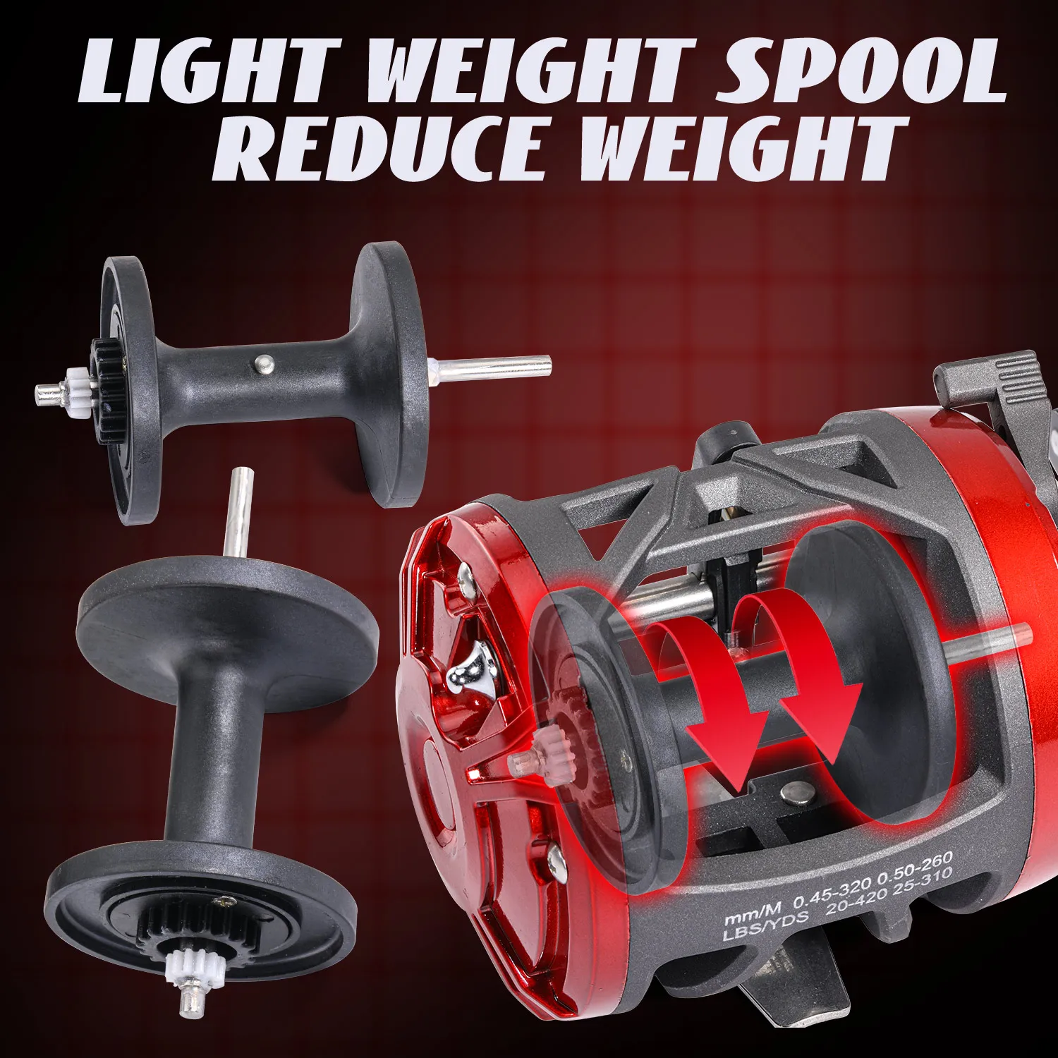 Sougayilang-carrete de baitcasting, tambor de arrastre, carretes de Pesca, tambor de arrastre izquierdo/derecho, arrastre máximo 28kg - imagen 3