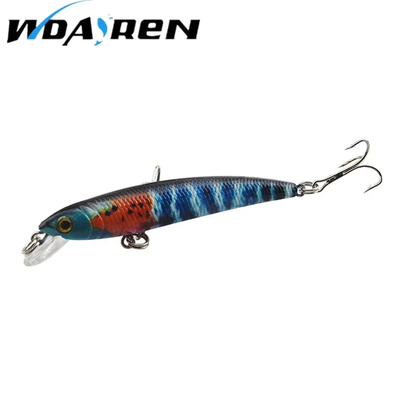Señuelo de pesca Minnow, 5,6g, 7,5 cm, ojo 3D, cebo de plástico Artificial con anzuelo, Swimbait, Crankbait, carpa, perca, aparejos de pesca, 1 ud. - imagen 2