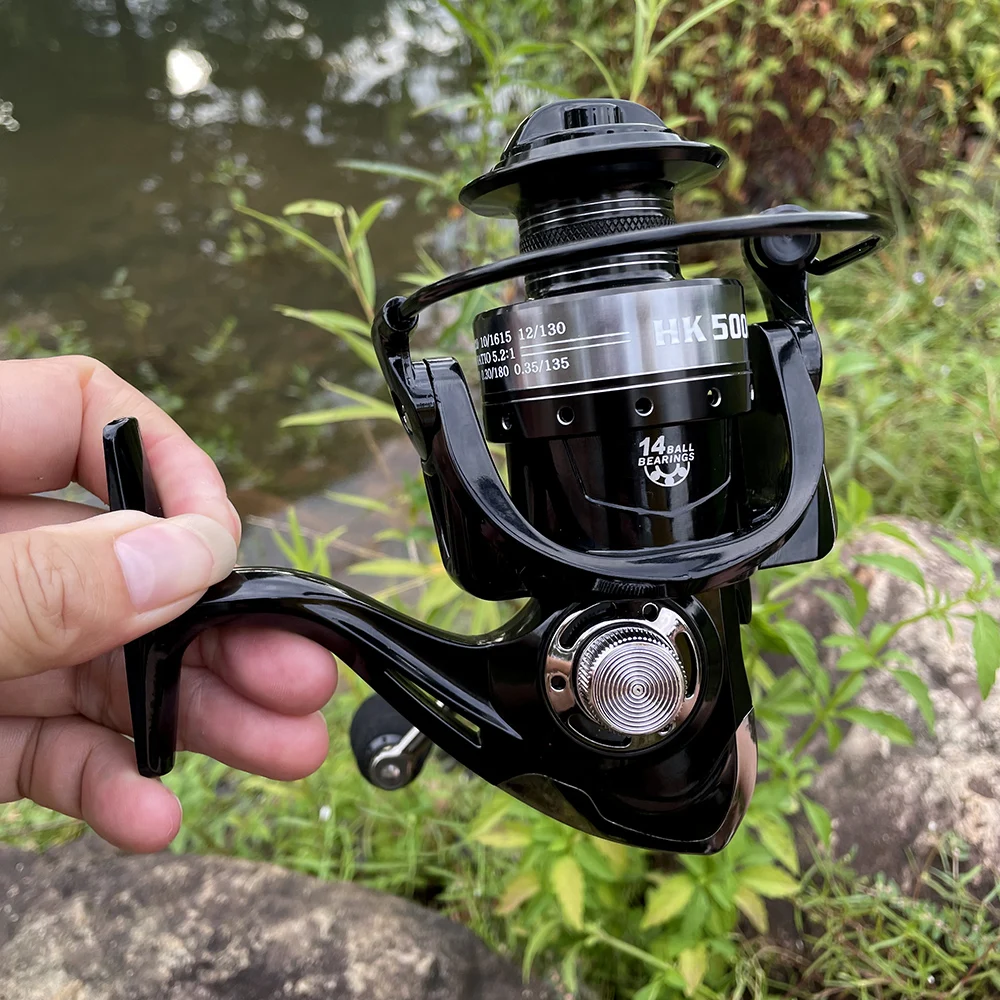 GHOTDA-carrete giratorio duradero, bobina ligera de 2000-7000, señuelo de lago de agua dulce y salada, Ratio de engranaje 5,2: 1 - imagen 4