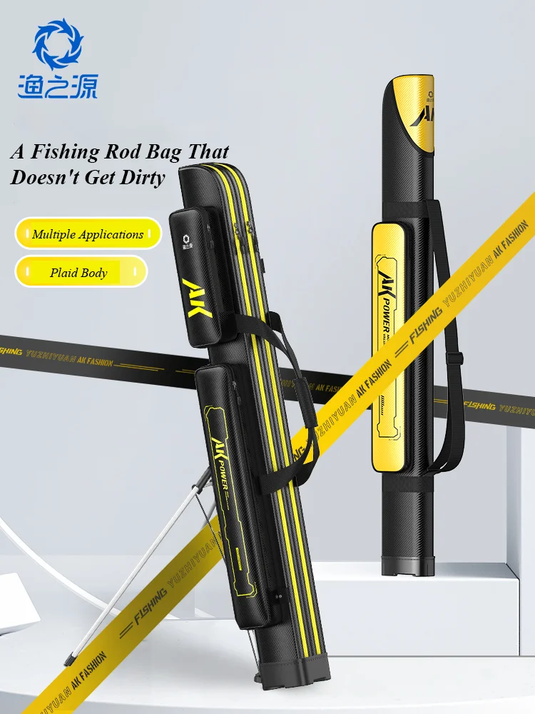 Estuche para caña de pescar de 130cm, bolsa grande para caña de pescar de almacenamiento con soporte, accesorios de pesca plegables resistentes al agua de PVC, bolsa de equipo - imagen 4