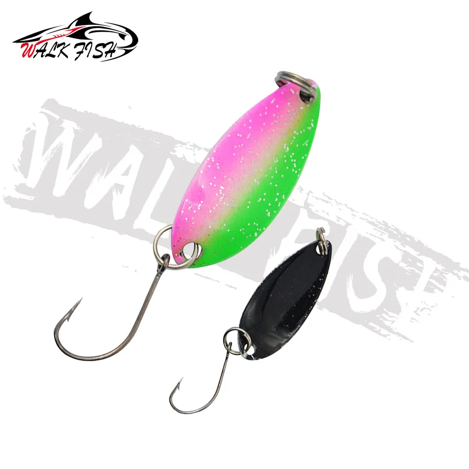 WALK FISH-señuelo de pesca de Metal, cuchara giratoria de lentejuelas duras, 6 piezas, 33mm, 3g - imagen 5