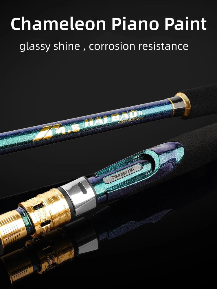 Caña de pescar multiusos de carbono para alta mar de 1.8/1.98/2.1/2.4/2.7 m, 2 secciones, punta sensible luminosa y resistente, para pesca en aguas profundas. - imagen 3