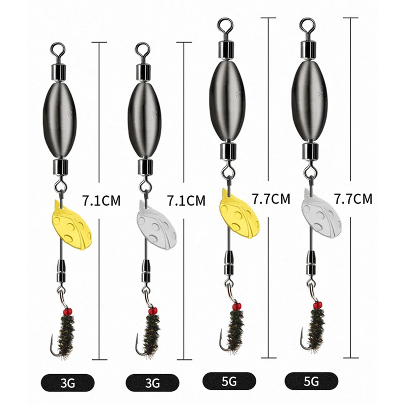 Señuelo de pesca con mosca de trucha, juego de cebos artificiales secos y húmedos con giradores, lanzador de cuchara para trucha, 5 piezas - imagen 2
