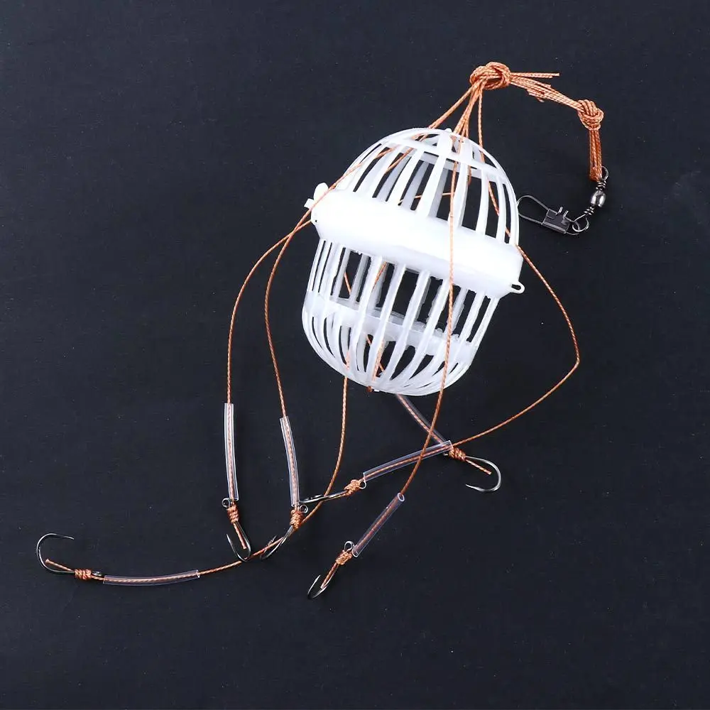 Anzuelos de pesca de carpa esféricos, seis fuertes, cesta de acero al carbono, alimentador de cebo, jaula de explosión, anzuelos de explosión - imagen 2