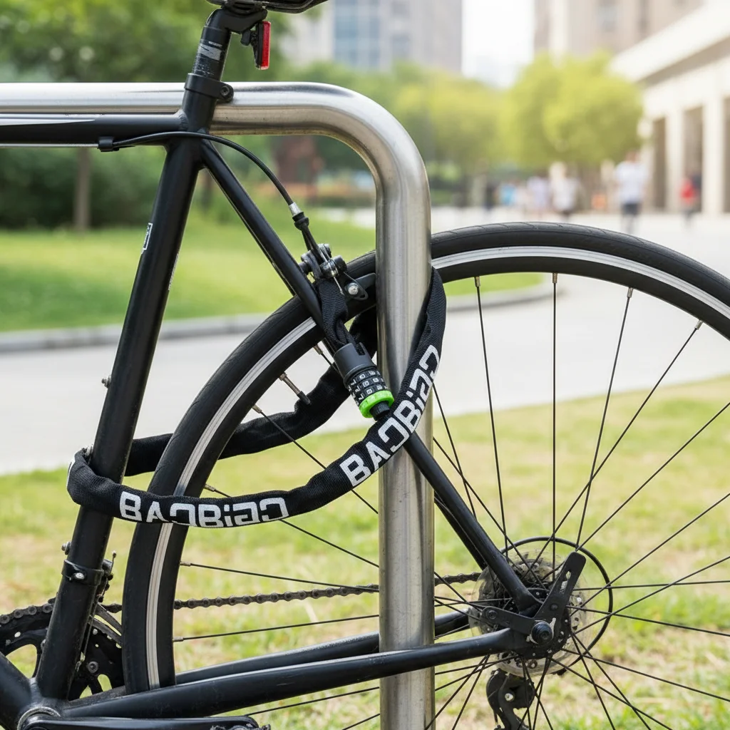 Candado cadena bicicleta resistente e impermeable con cubierta - imagen 2