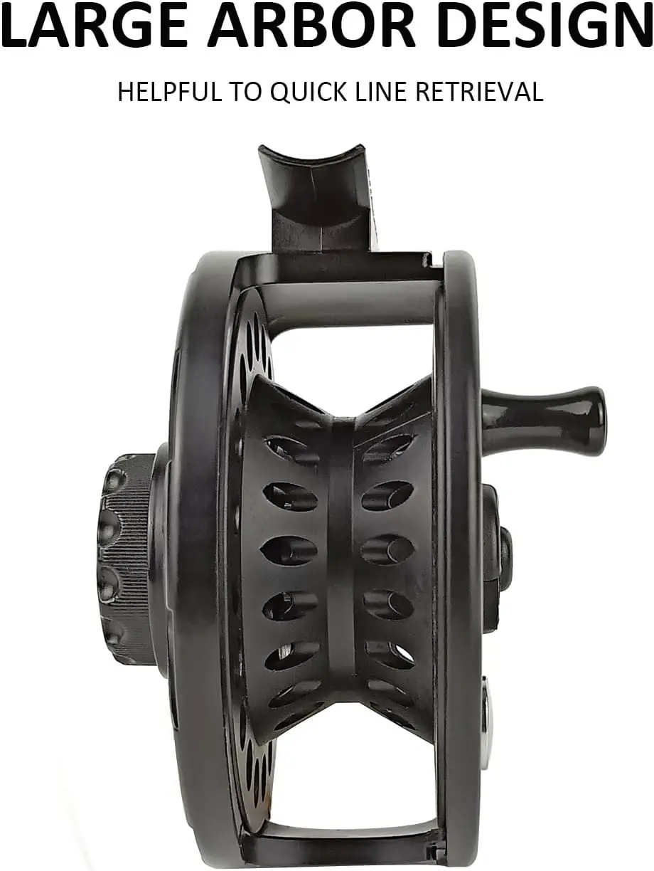 Aventik HVCE Graphite Fly Reel Sistema de arrastre central Classic III Graphite Tamaños de eje grande 3/4, 5/6, 7/8 Carretes de pesca con mosca - imagen 3