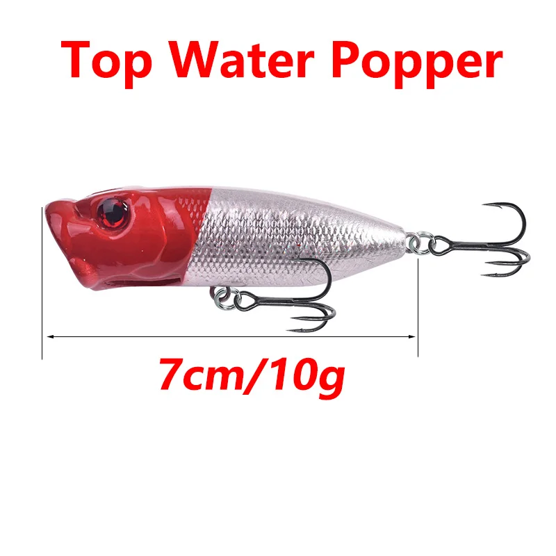 Topwater-Señuelos de Pesca de plástico, cebo Artificial, aparejos de pesca, 7cm, 10g, Wobblers, Swimbait s - imagen 3