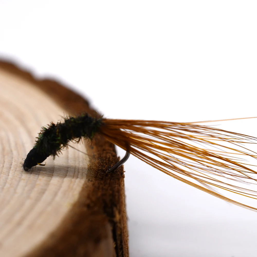 MNFT 10PCS 11 #   Cuerpo de seda de pavo real Ninfa cola de faisán mosca trucha pesca moscas secas cebo Artificial - imagen 5