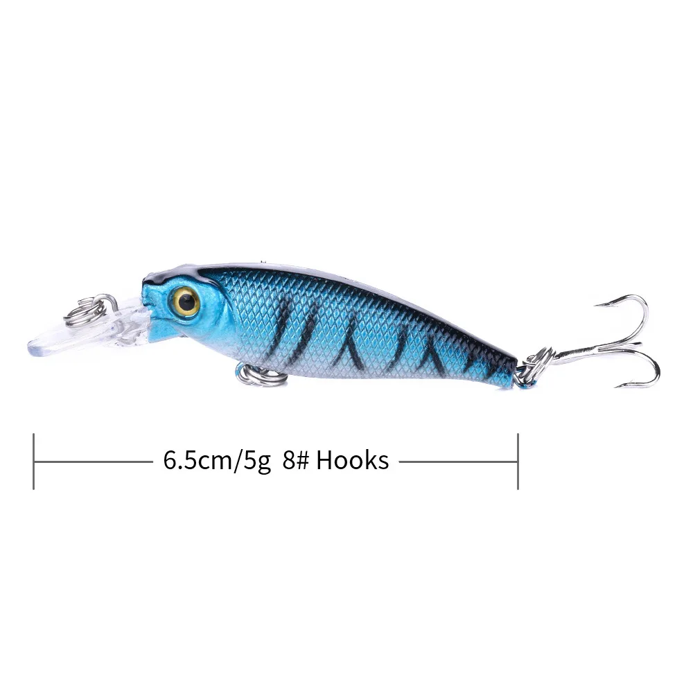 65mm 5g Langzaam Zinkende Minnow Vissen Lokt Kunstmatige Harde Aas Crankbait voor Zoetwater Bass Jerkbait Plastic Swimbait apparatuur - imagen 4