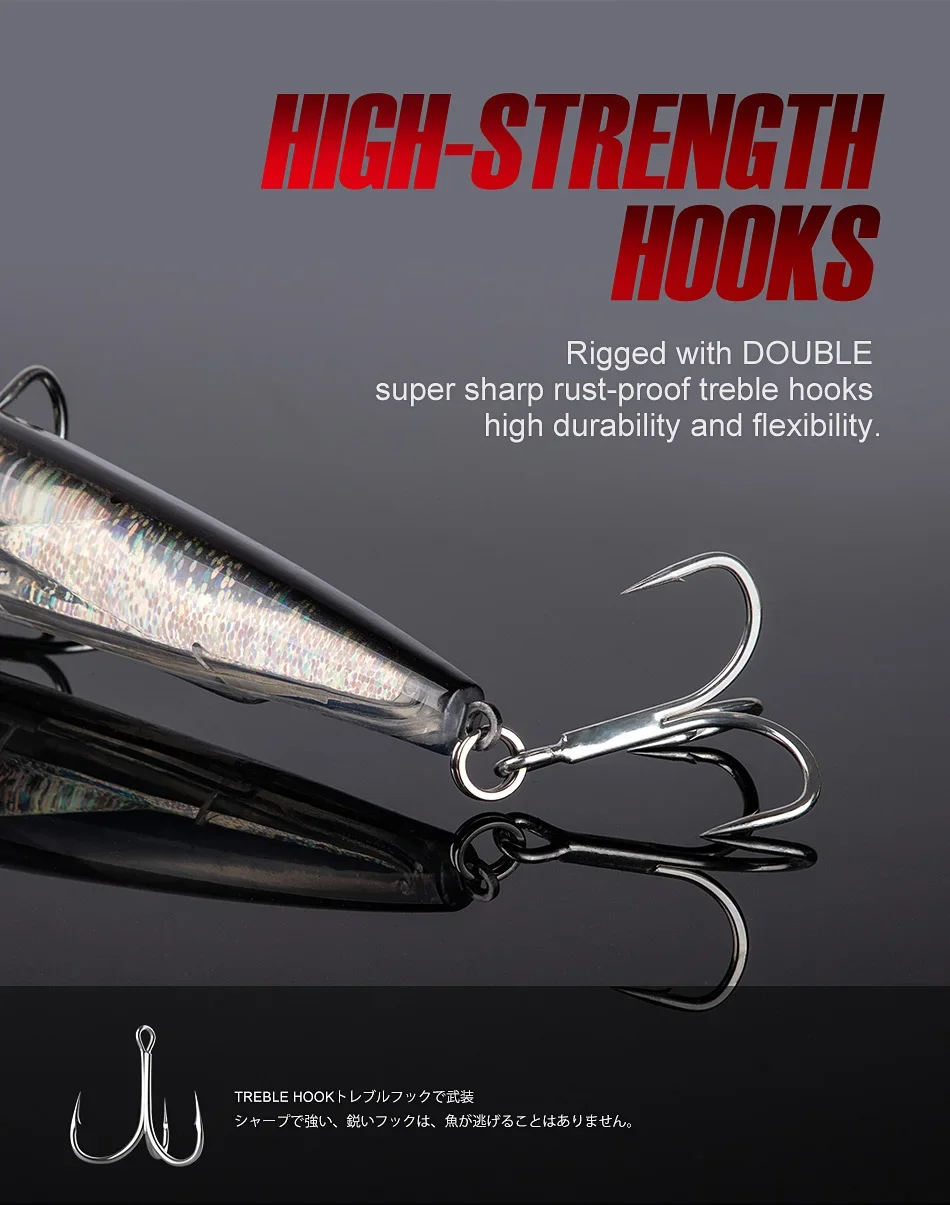 Ganchos de alta resistencia para pesca duradera y flexible