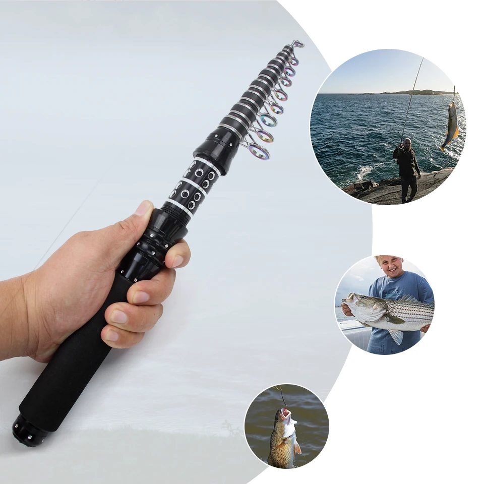Esta caña de mar corta telescópica es altamente práctica y adecuada para varios escenarios de pesca, incluidos playas y lagos. - imagen 2