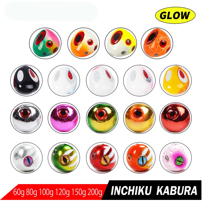 Inchiku Jigging Lures 200g 150g 120g 100g Sliding Kabura Japan Squid Jigs Saltwater Fishing Hrad Bait Assist Hook - imagen 2