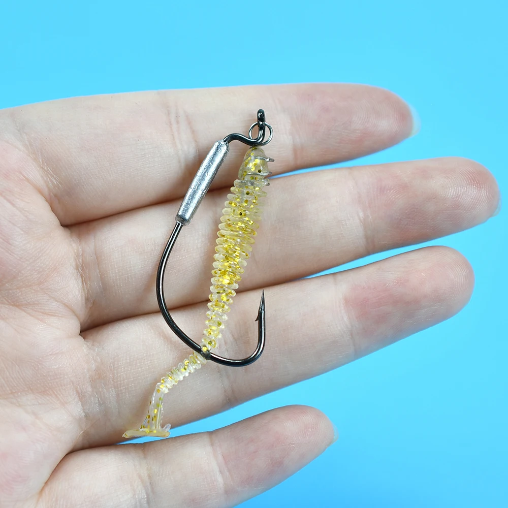 Juego de 18 Uds. De anzuelo de púas con cabeza de manivela, 1,8g, 2g, 3g, 6g, señuelo suave, anzuelo compensado, Pin de bloqueo de resorte, accesorios para aparejos de pesca - imagen 5