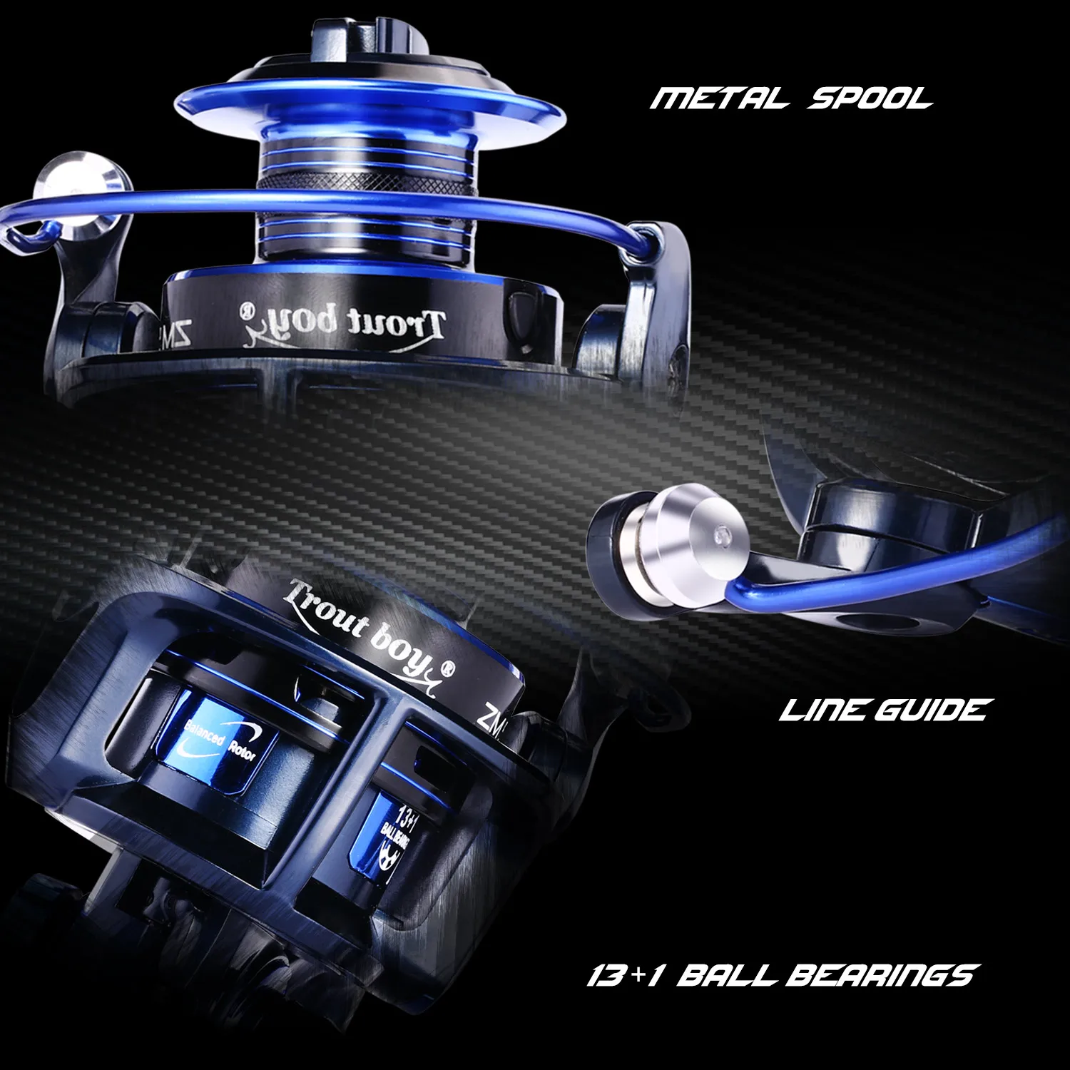 Carrete de Pesca Sougayilang para Pesca, accesorio con Ratio de engranaje de arrastre máximo de 5kg, con carrete de Metal y plástico, 4,7/5,0: 1 - imagen 5