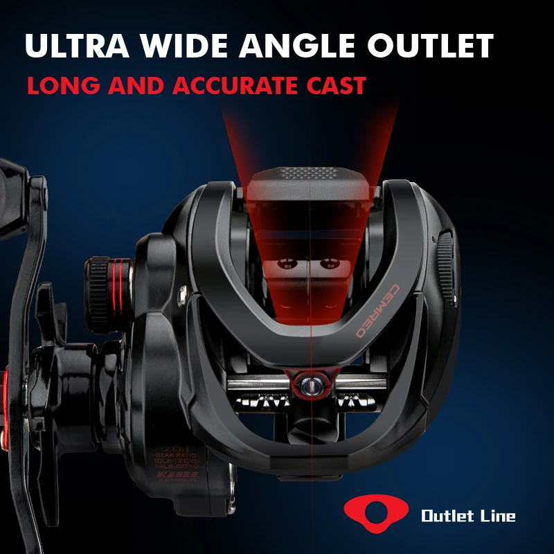 CEMREO nuevo carrete de pesca de fundición de cebo 7kg sistema de freno magnético de arrastre 7,0: 1 RS-B de pesca de carpa de lubina de cuerpo pequeño - imagen 3