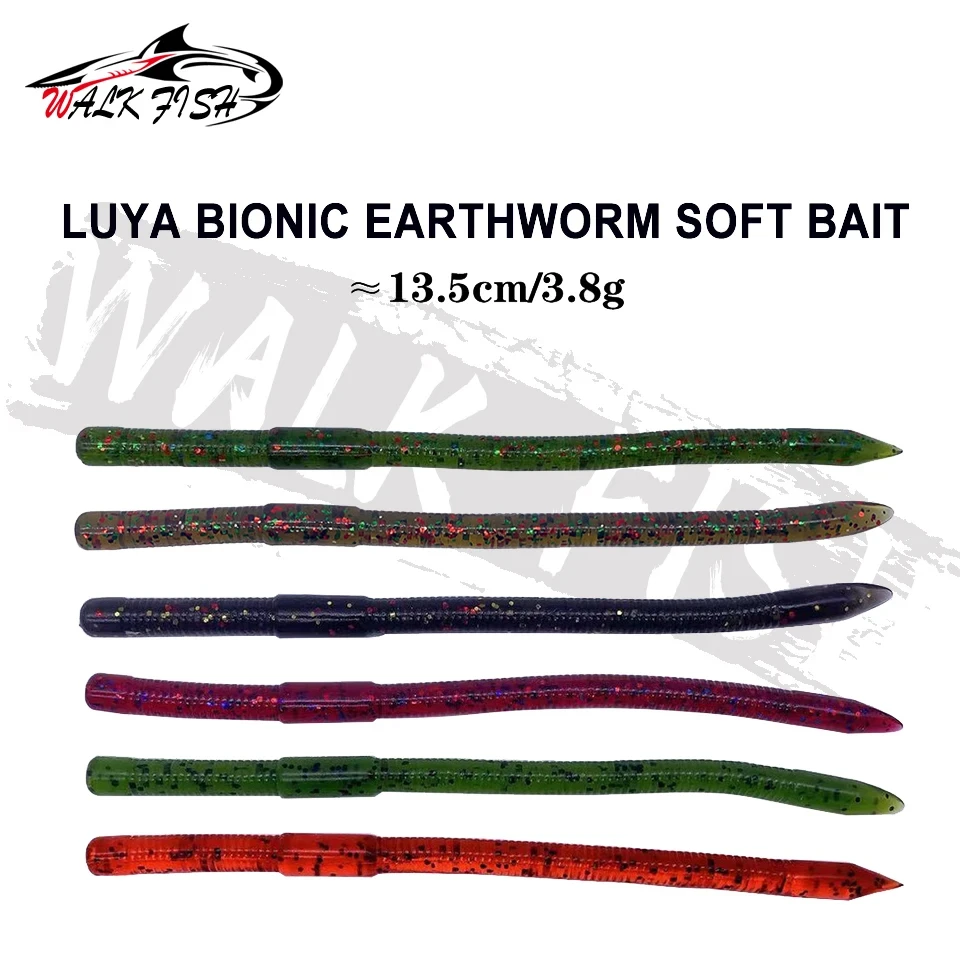 WALK FISH-señuelo falso de gusano suave, cebo de silicona de 3,8g y 135mm, Swimbait Artificial, equipo de invierno, aparejos de pesca subacuáticos para Lucio y lubina, 5 uds. - imagen 5