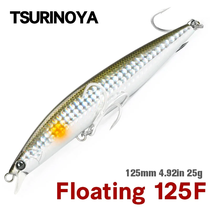 TSURINOYA STINGER 125F 125mm 25g pececillo flotante 67m señuelo de pesca de mar de fundición Ultra larga cebo duro muy fuerte para juego grande - imagen 2