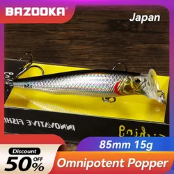 Bazooka Wobbler Minnow negro – Señuelo curricán para lucio