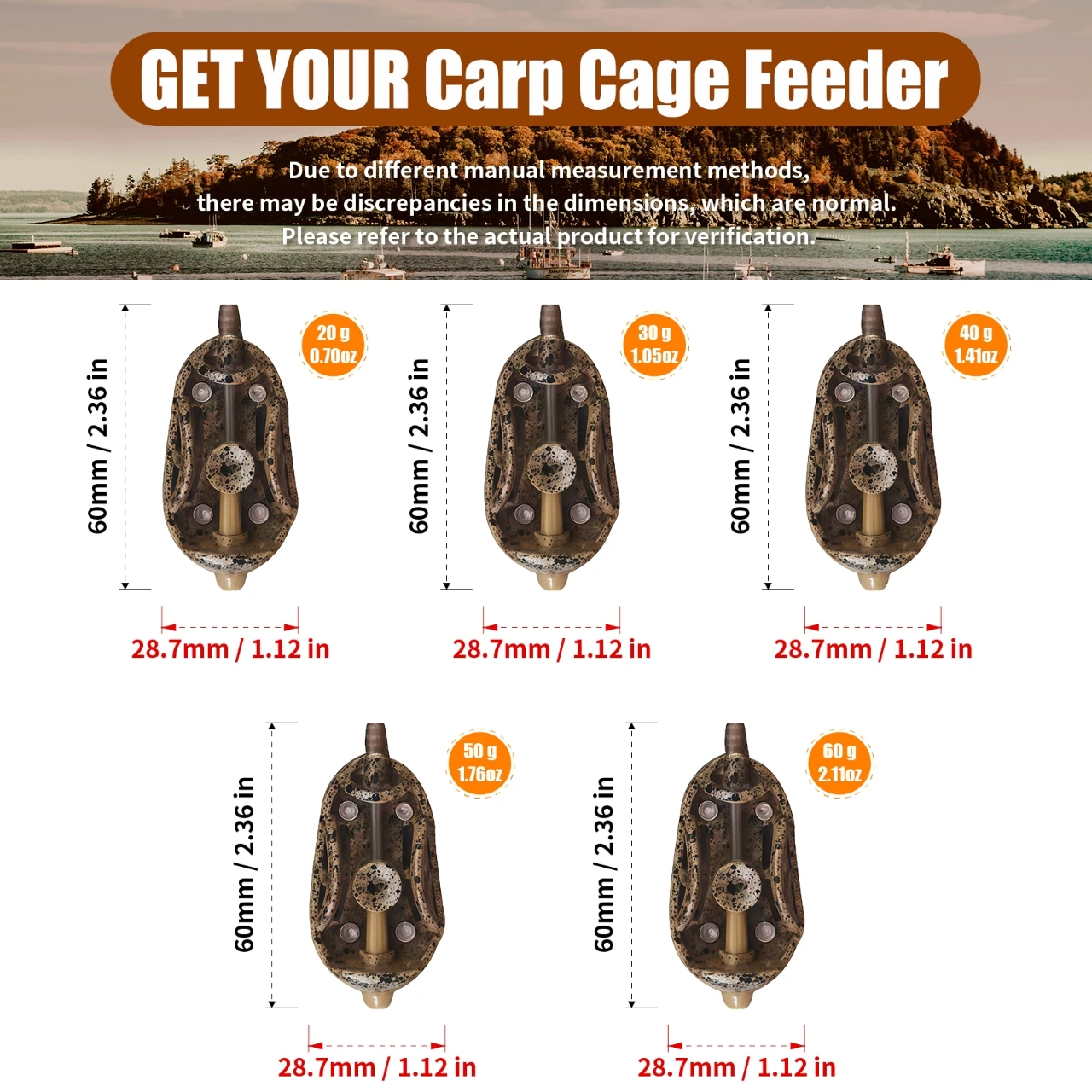 Alimentadores antienredos para carpas cambio rápido 20-60g pesca - imagen 5