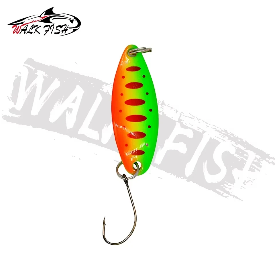 WALK FISH 3,4 cm 3,5g cuchara señuelo de pesca de trucha lentejuelas de Metal Spinner cebo duro lentejuelas ruido Paillette cebo Artificial lubina - imagen 3