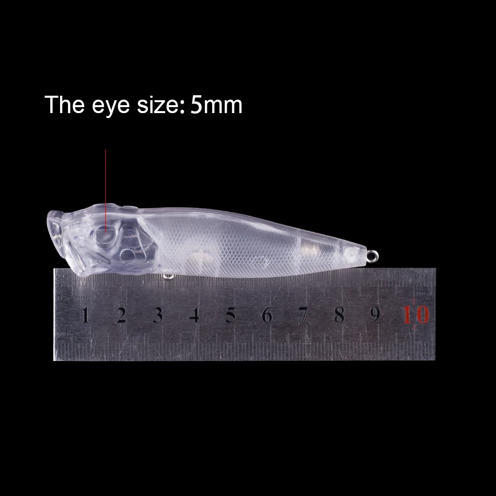 Hanlin-señuelo de pesca de plástico duro sin pintar, cebo Popper de boca grande, cuerpo transparente, 10/20 piezas, 9CM, 11G - imagen 2