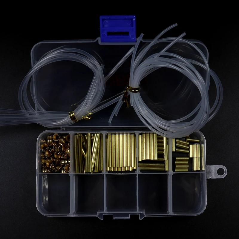 Wifreo-Conjunto de sistema de atado de moscas, tubo de latón de 3mm + conos + Tubo de revestimiento + Tubo de unión, Material de atado de moscas de acero de salmón - imagen 3