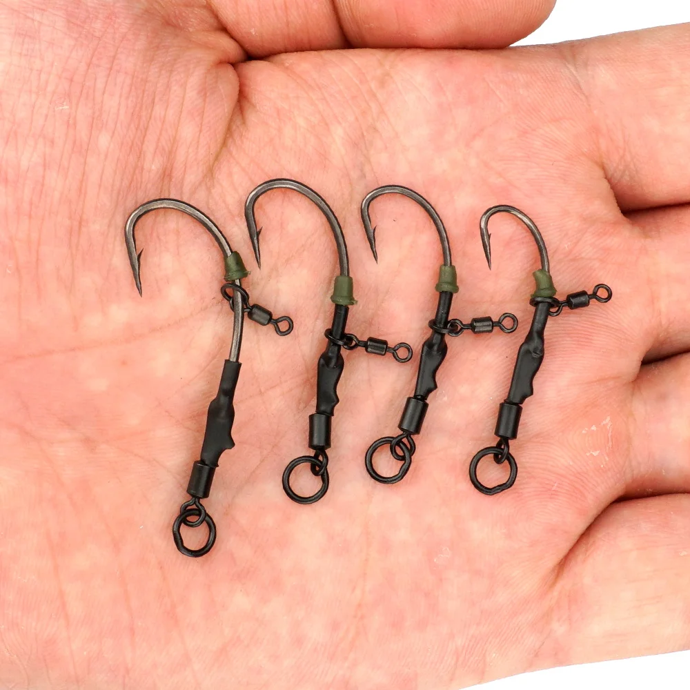 Hirisi-aparejos de pesca de carpa Ronnie, juego de aparejos de anzuelo, 4 Uds., kits de aparejos terminales listos para usar, accesorios de equipo de pesca - imagen 5