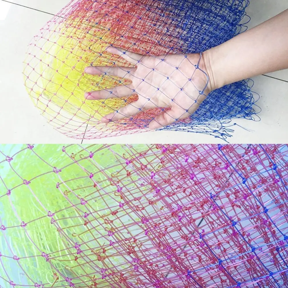 Aparejos de pesca con agujeros, redes de pesca de profundidad, malla de rombos, nailon plegable - imagen 4