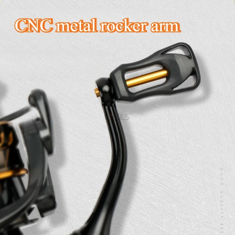 Rueda de pesca giratoria totalmente metálica, relación de engranaje 6,4: 1, 5 + 1BB, arrastre máximo de 8-10kg, balancín de Metal, agua dulce, agua salada, pesca en barco de mar - imagen 5