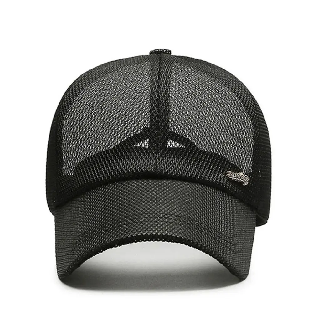 Gorra de béisbol de malla con letras de secado rápido, gorra Snapback transpirable ajustable, gorras de malla deportivas ligeras translúcidas para exteriores - imagen 2