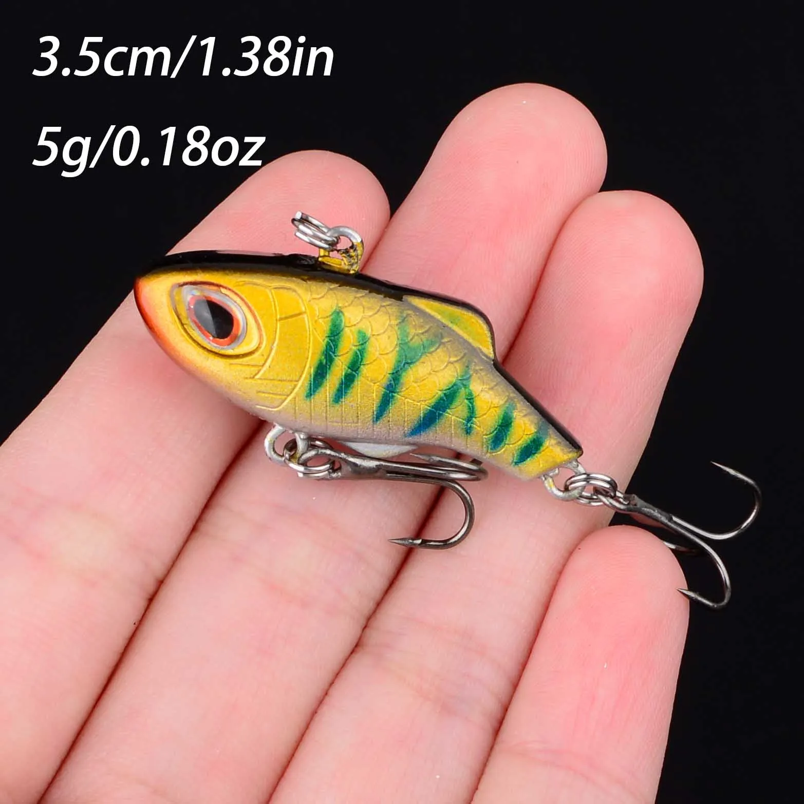 Señuelo de Pesca VIB Wobbler, cebo duro Artificial con vibración, anzuelos triples, Lucio, Pesca, aparejos de Pesca en hielo para invierno, 1 ud. - imagen 3