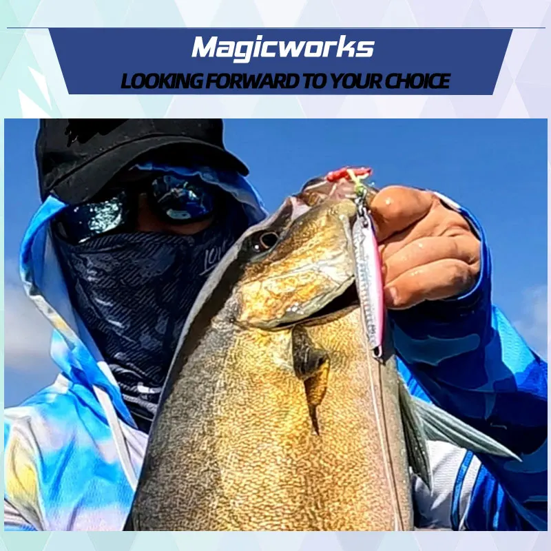 Magic Works-señuelos de pesca con plantilla de Metal, plantilla de 15g, 20g, 30g, 40g y 80g para Jigging en la orilla del mar, anzuelos de ayuda para peces falsos, cebo Artificial para Jigging - imagen 4
