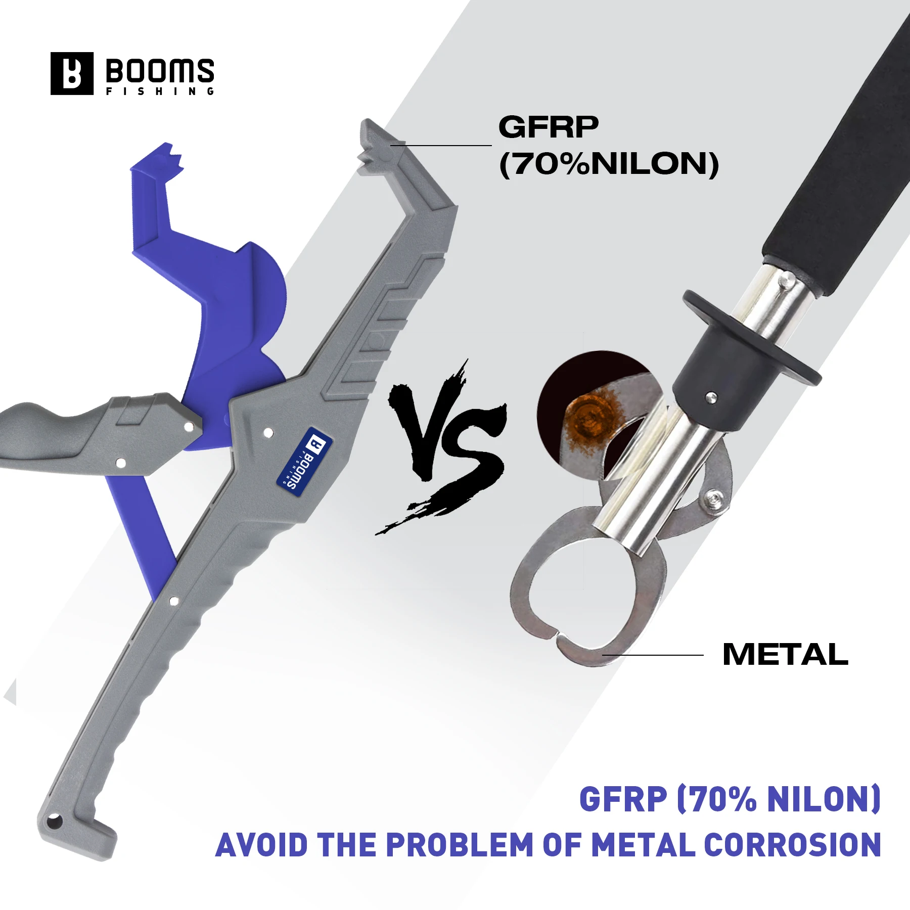 Booms Fishing G05 9.4in Fish Gripper con Lanyard Anti-Rust Anti-Corrosion Grabber Keeper para accesorios de herramientas de pesca de grip de pescado - imagen 3
