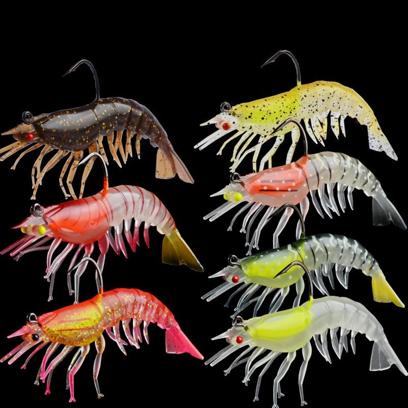 Señuelos luminosos de plomo con camarón de vinilo para agua dulce - imagen 5