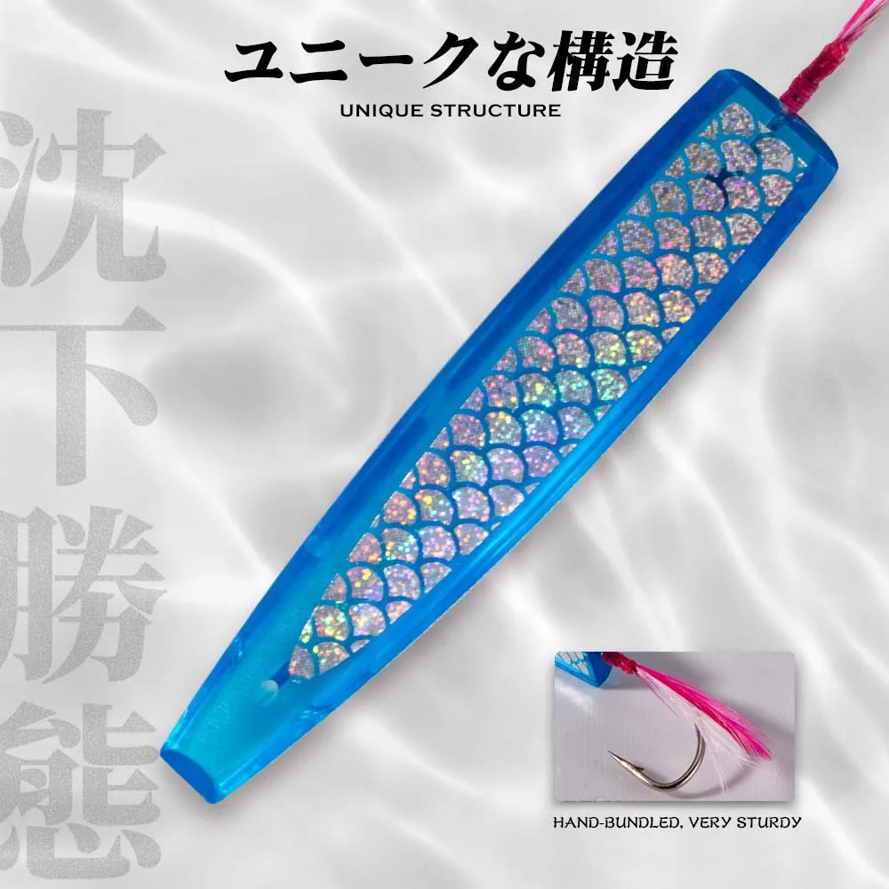 Hunthouse 6 uds Japón señuelo de pesca de curricán plástico duro Surf Yumizuno sardina Señuelos de pesca cuchara cebo de pesca de curricán Bluefish - imagen 5