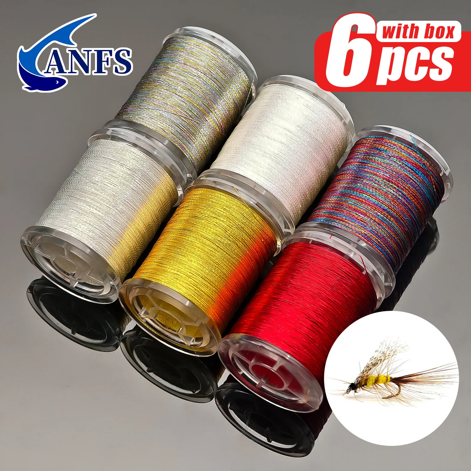 ANFS 6 hilos de atado de moscas premium ideales para moscas secas/húmedas, medios, ninfas, serpentinas, regalo de pesca perfecto para pescadores