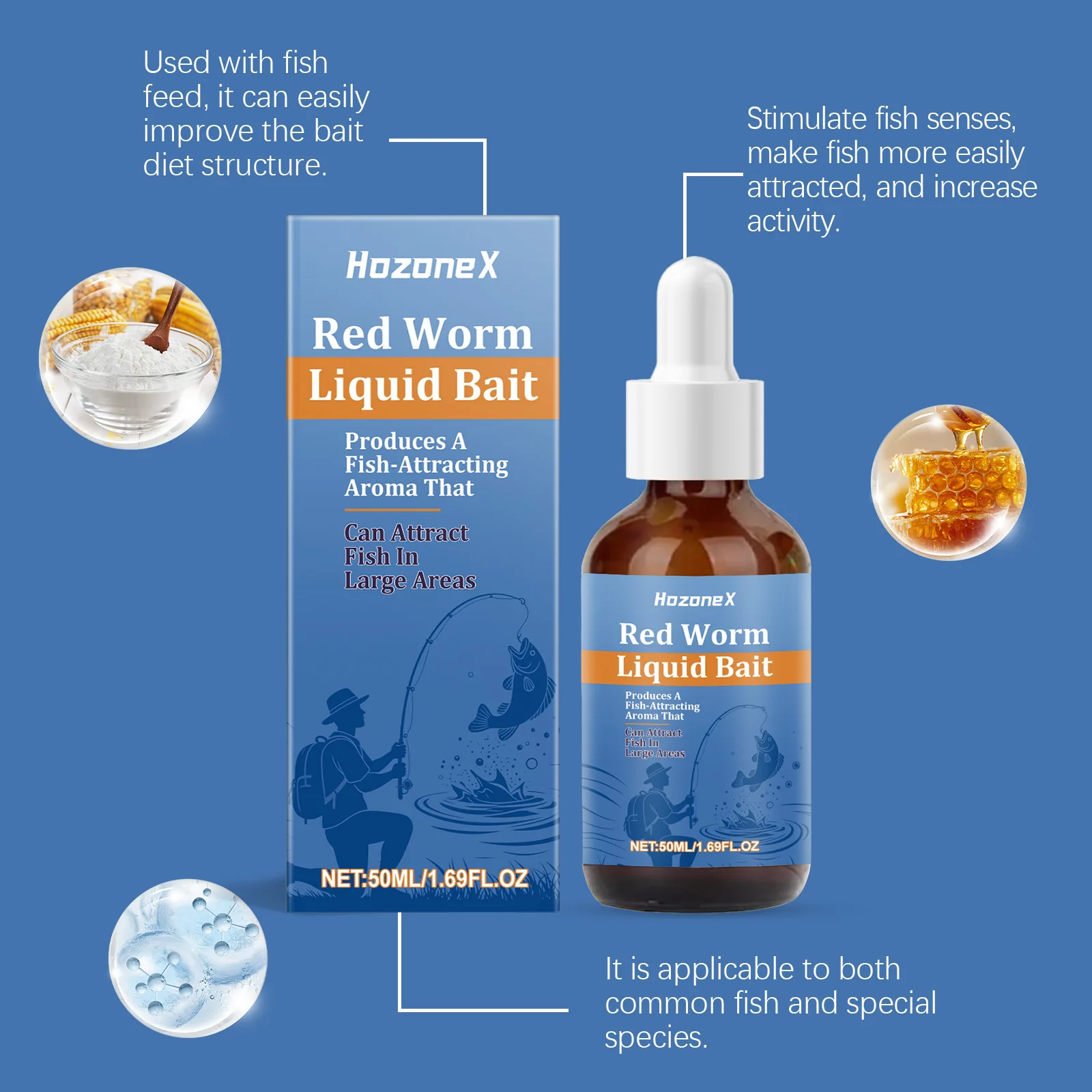 HozoneX-cebo de pescado adecuado para pesca, señuelo de pescado portátil y compacto, señuelo dulce, pesca salvaje, carpa, señuelos de alimentación, señuelo suave - imagen 4