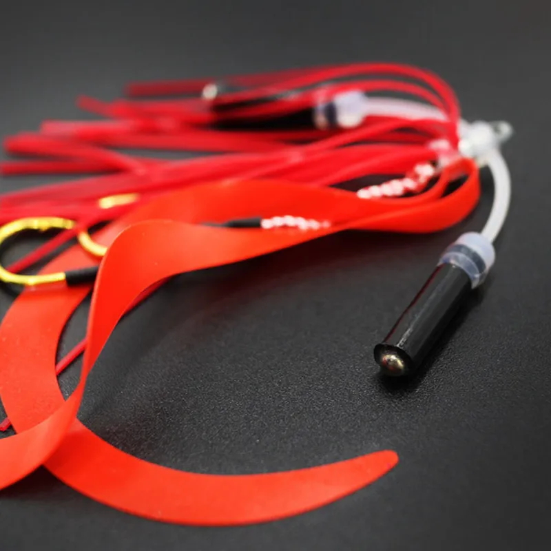 Plantilla de silicona para falda de 10/50 piezas, anzuelo doble deslizante de repuesto, gancho de asistencia, señuelo de remolque, juego de imitación de pulpo, tamaño #13 - imagen 5