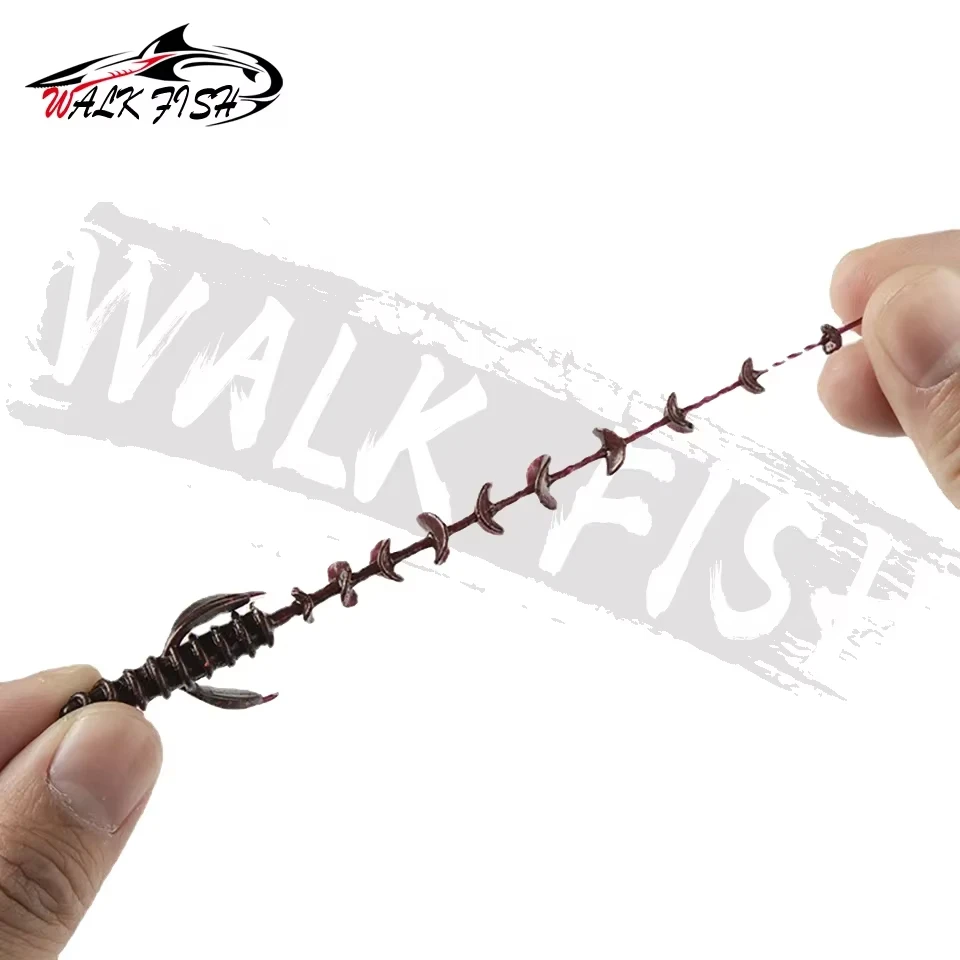 WALK FISH 12 Uds 6,2 cm 1,5g señuelos blandos larva de plástico flotante de agua dulce Swimbaits gusanos de silicona pesca cebos artificiales falsos - imagen 5