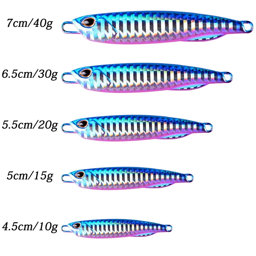 Señuelo de pesca de plantilla de Metal, cebo duro de pesca de lubina, aparejos de trucha, Jigging, señuelos de agua salada, 10g-40g - imagen 5