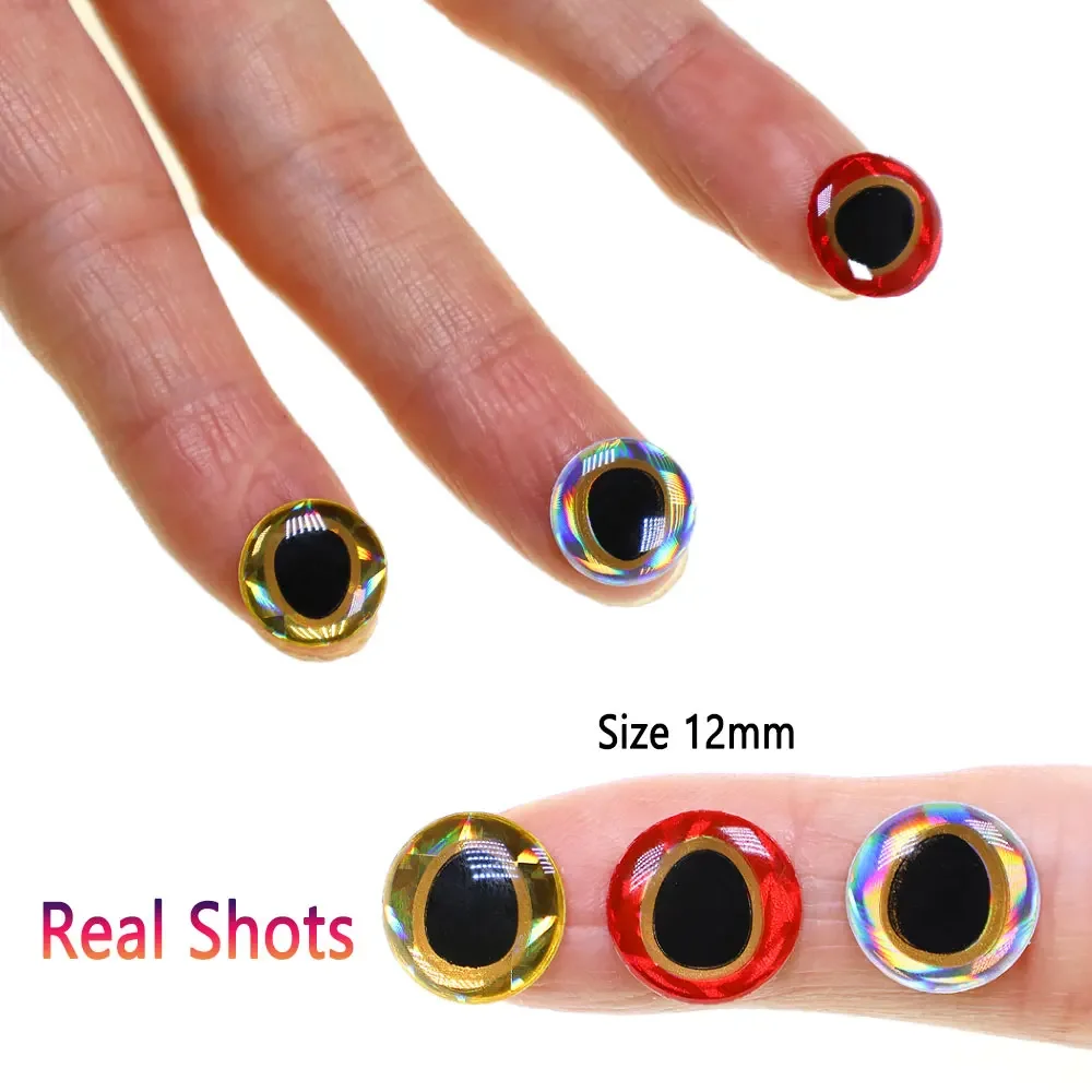 Ojos holográficos 3D lágrima para montar moscas y señuelos de pesca - imagen 5