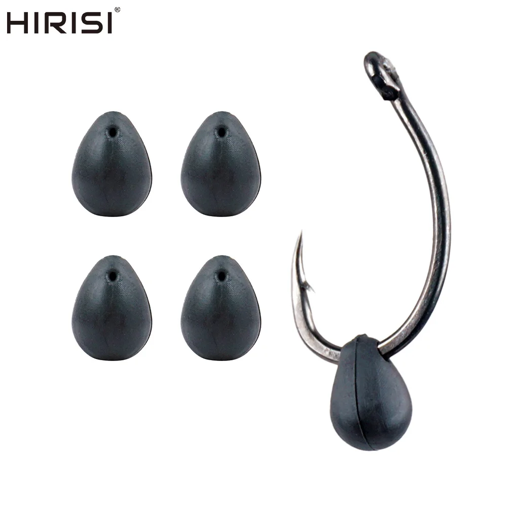 Hirisi 10 Uds. Cuentas de anzuelo de pesca de tungsteno 0,4g cuentas de anzuelo de fuerza descendente para accesorios de pesca de carpa