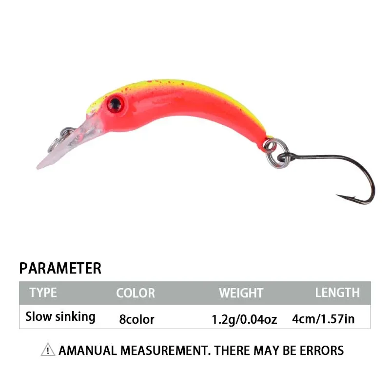8 Uds señuelo de pesca de hundimiento lento Micro señuelos cebo de pececillo Artificial Wobblers para trucha lubina ﻿ - imagen 2