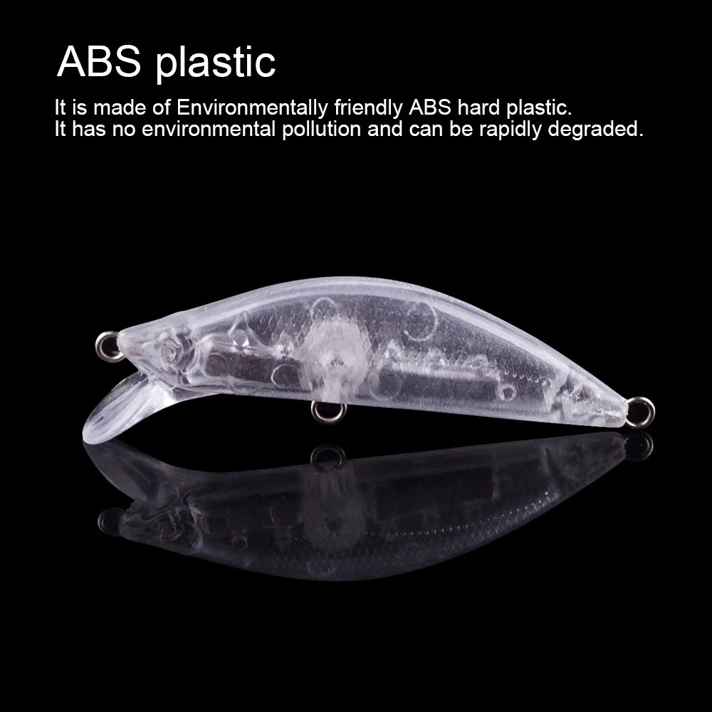 Hanlin-SEÑUELOS DE PESCA DE pececillos sin pintar, cebos de plástico duro, que se hunde cuerpo artificial, aparejos de lubina en blanco, 10/20 piezas, 5,5 CM, 4,8G - imagen 5
