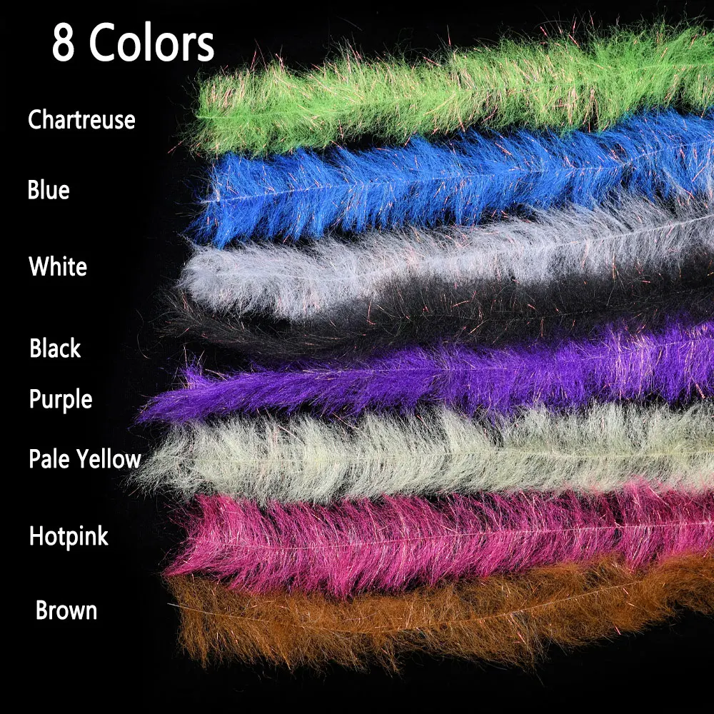 Bimoo 2 uds 1 "~ 3,5" Flash Streamer cepillo de doblaje Material de atado de moscas Minnow Baitfish Streamer Pike Muskie Señuelos de pesca de agua salada - imagen 4