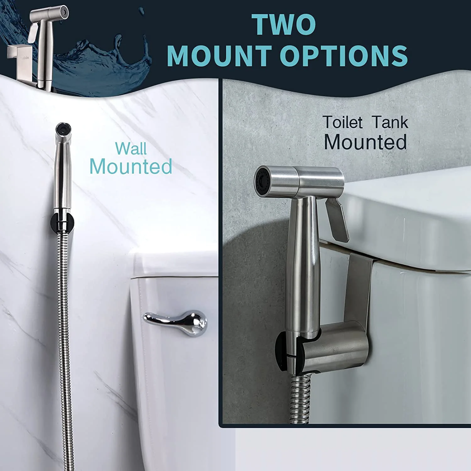 Juego de rociador de bidé de mano, pistola rociadora de acero inoxidable 304, ducha de mano, grifo de bidé, rociador, boquilla de ducha, autolimpieza - imagen 3