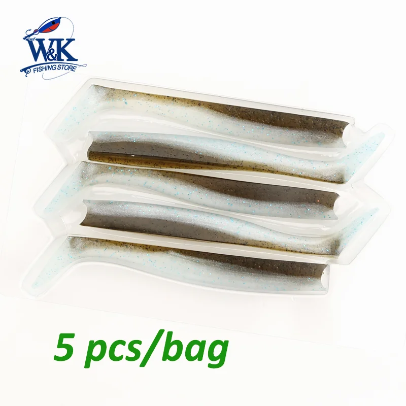 Cebo blando de 5 piezas y 10cm para pesca de agua dulce, señuelo de cola de paleta grande para Lucio, Zander, Anguila, Swimbait, señuelo suave colorido - imagen 5