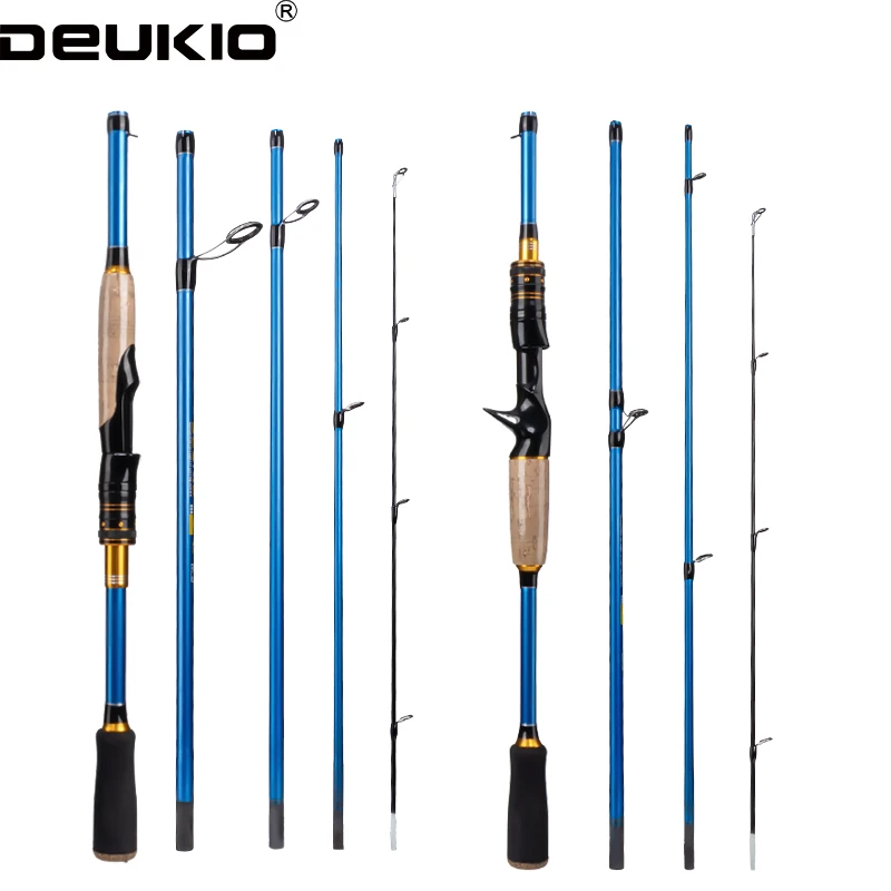 DEUKIO-señuelo giratorio de viaje, 1,8 m/2,1 m, 4/5 secciones, peso del señuelo, 4-25g ML, acción para pesca de carpa y lubina, nuevo