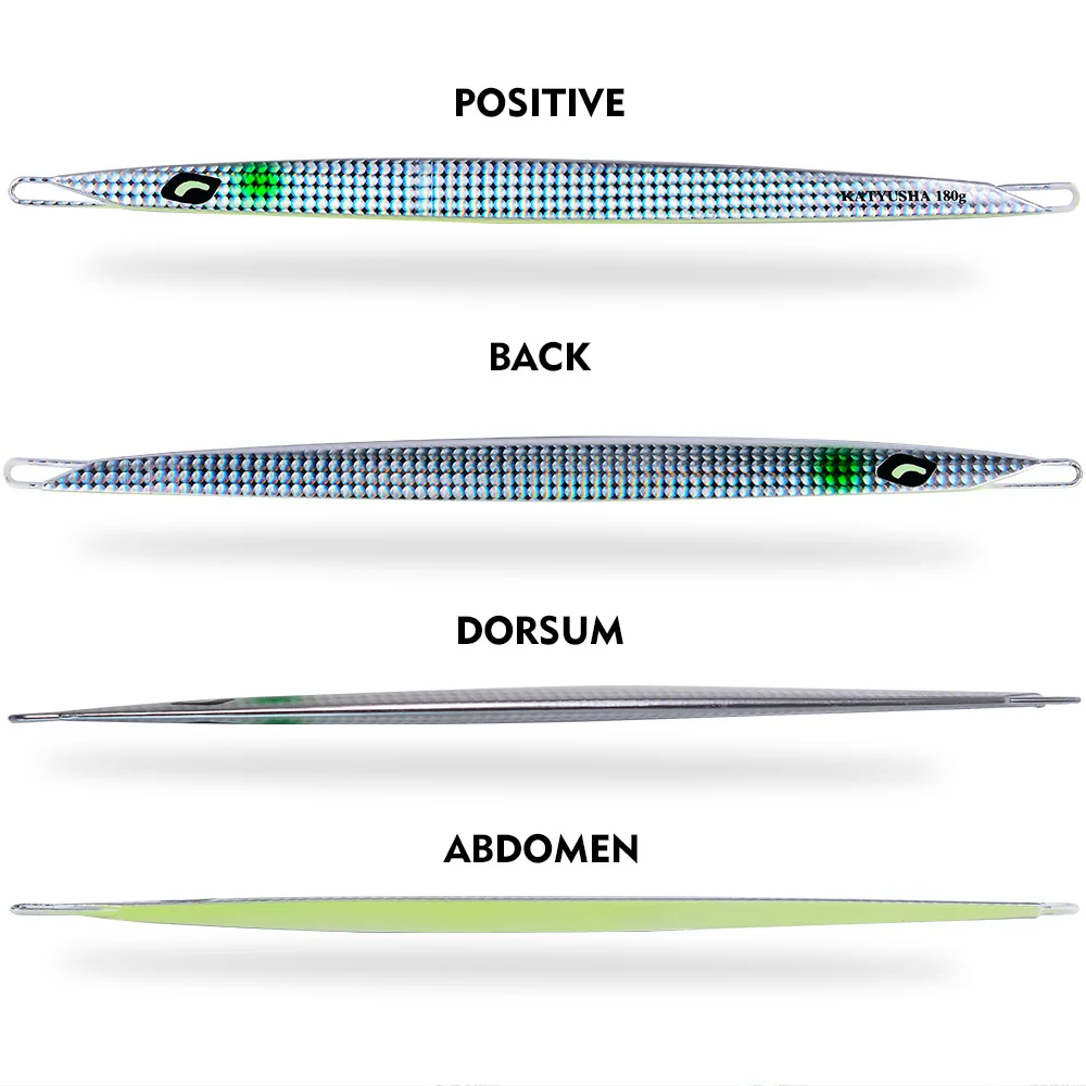 Señuelo de pesca con plantilla de Metal largo, pez de plomo sumergido, cuchara de Jigging de fundición rápida, 100G, 180G, 300G, cebo de Metal Artificial, aparejos de mar - imagen 5