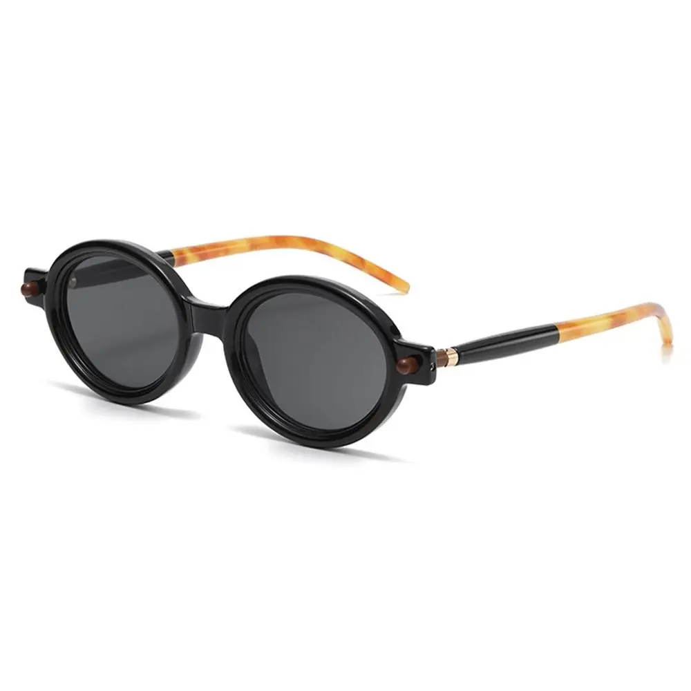 Gafas de sol ovaladas pequeñas Punk Vintage, gafas de sol con montura redonda literaria de moda, gafas de sol de Hip Hop para hombres y mujeres